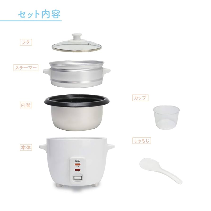 EStale 炊飯器 ホワイト Amazon.co.jp : マクロス Estale 1.5合炊き 炊飯器 ララクック